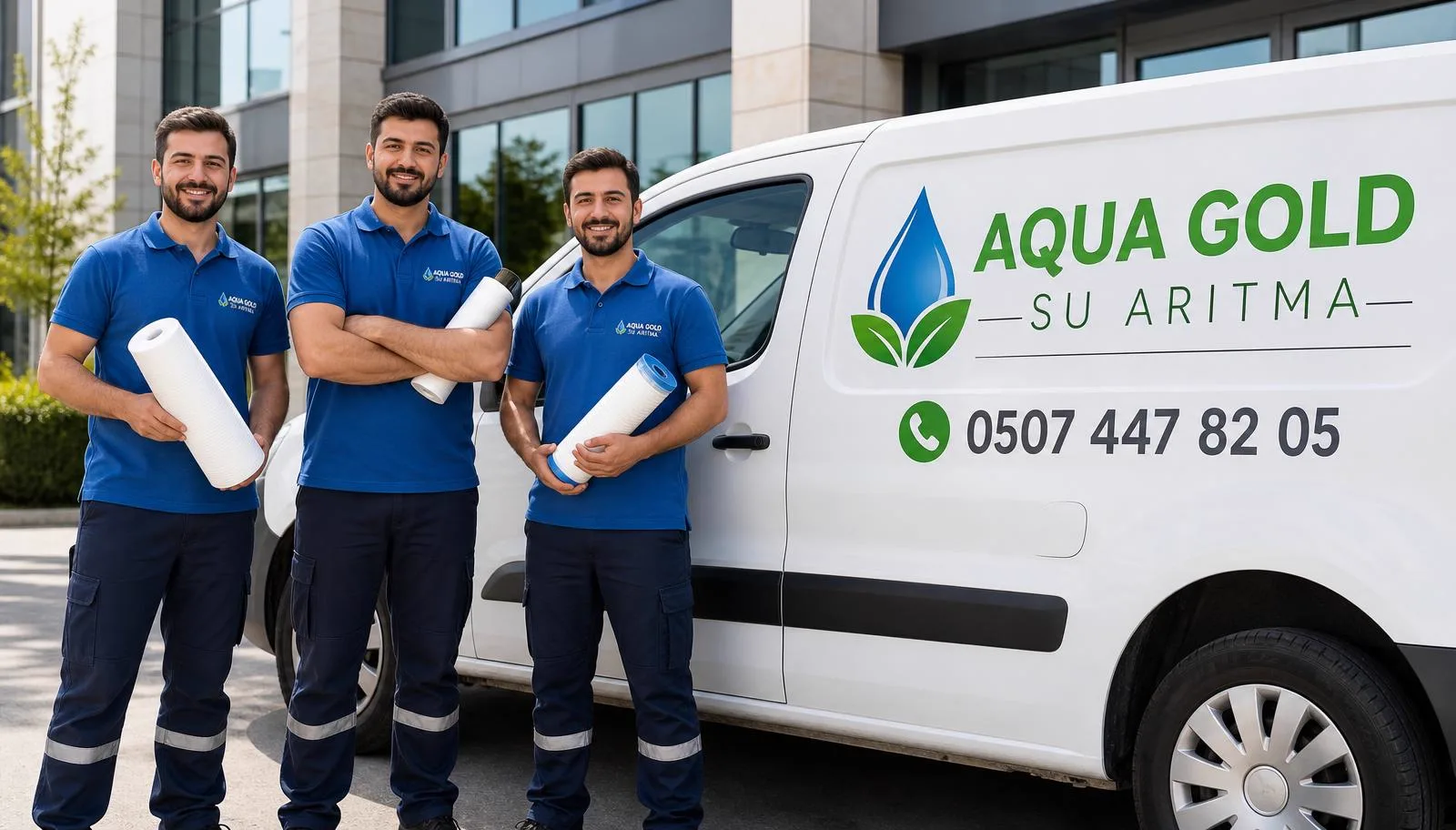 Aqua Gold Su Arıtma servis ekibi ve servis aracı - 0507 447 82 05